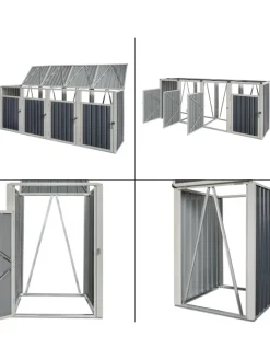pro.tec Mülleimer<Mülltonnenbox Tarbek für 4 Tonnen in Anthrazit (B)292cm