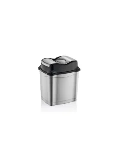 COFI 1453 Mülleimer<Moderner Abfalleimer / Mülleimer mit praktischem Push-Deckel in Grau