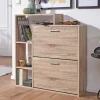 KADIMA DESIGN Garderoben<Moderner Schuhkipper MASSA Holz 2 Fächer Eiche 12 Paar Schuhe