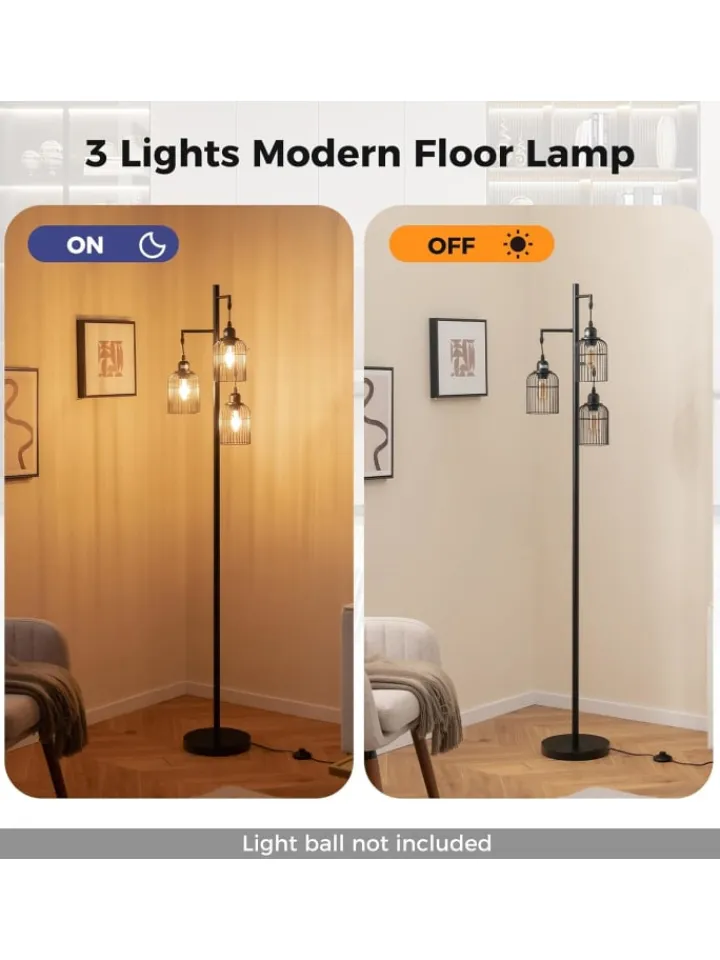 COSTWAY Stehleuchten<Moderne Stehlampe 169cm in Schwarz