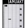Design Letters Büro- & Schulbedarf<Monatskalender in Schwarz/ Weiß - (B)39 x (H)25 cm