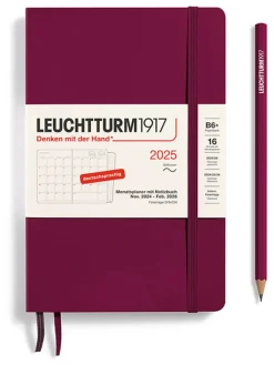LEUCHTTURM1917 Büro- & Schulbedarf<Monatsplaner & Notizbuch in Bordeaux - B6+