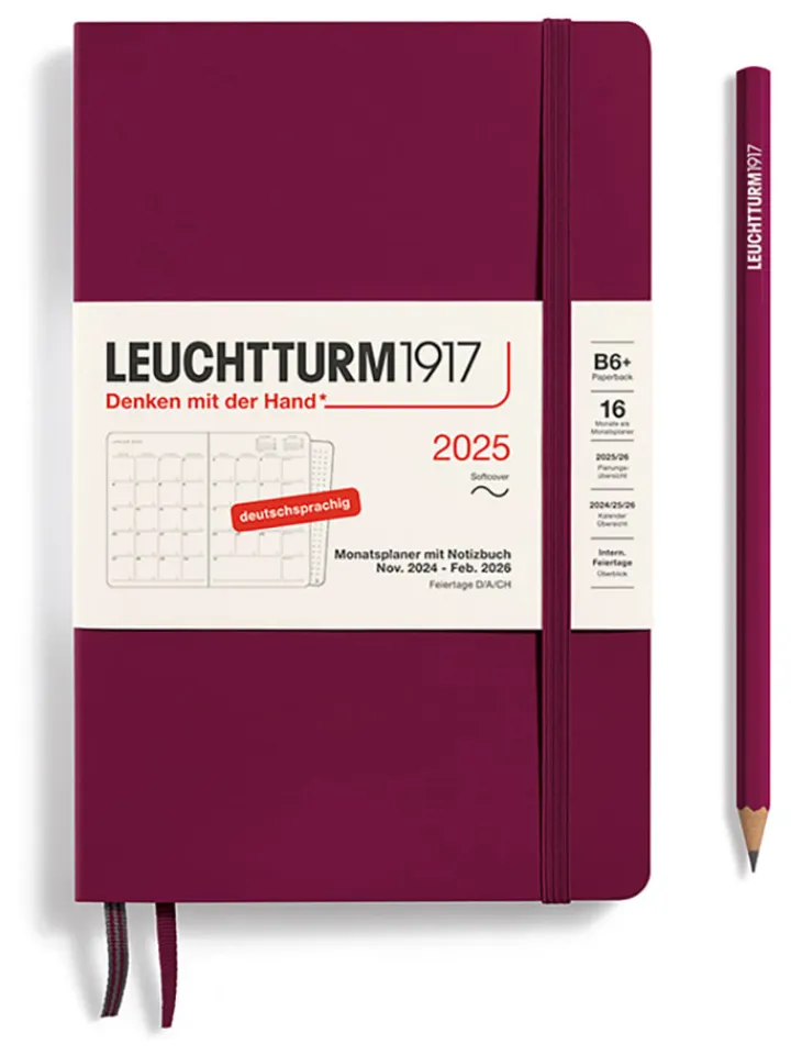 LEUCHTTURM1917 Büro- & Schulbedarf<Monatsplaner & Notizbuch in Bordeaux - B6+