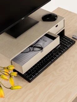 BigsoBox Büro- & Schulbedarf<Monitor-Stand "Ted" in Beige - (B)48,5 x (H)15 x (T)26 cm