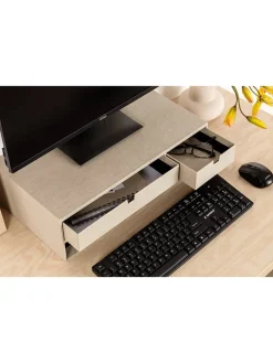 BigsoBox Büro- & Schulbedarf<Monitor-Stand "Ted" in Beige - (B)48,5 x (H)15 x (T)26 cm