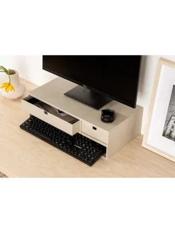 BigsoBox Büro- & Schulbedarf<Monitor-Stand "Ted" in Beige - (B)48,5 x (H)15 x (T)26 cm