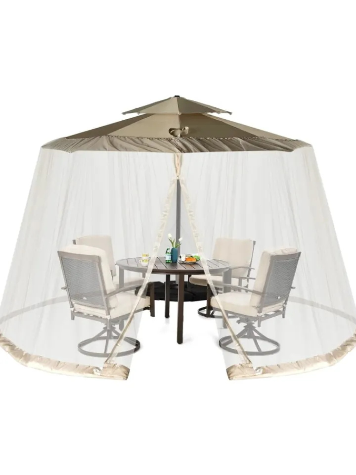 COSTWAY Gartenmöbel<Moskitonetz für 2,5-3m Pavillon in Beige