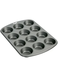 Kaiser Koch- & Backutensilien<Muffinform ''Gourmet 231'' in Grau - (B)38 x (H)3,2 x (T)26,7 cm