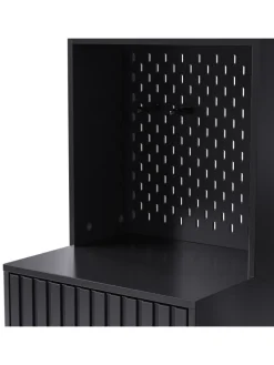 ABRIHOME Garderoben<Multifunktionale Schuhschrank mit Bank und Stauraum in Schwarz