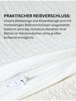 SASSYCLASSY Bettwäsche & Bettwaren<Musselin Bettwäsche in Weiß
