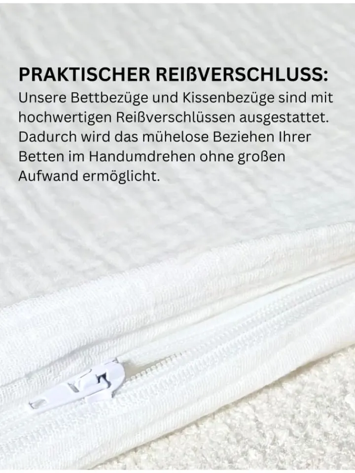 SASSYCLASSY Bettwäsche & Bettwaren<Musselin Bettwäsche in Weiß
