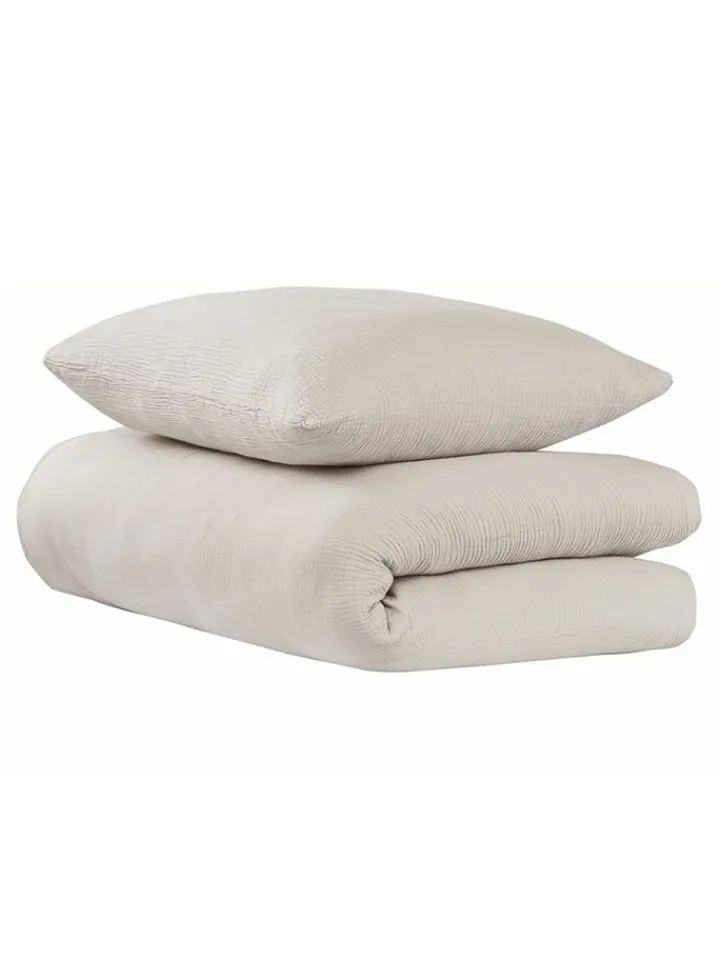 UNCOVER BY SCHIESSER Bettwäsche & Bettwaren<Musselin-Bettwäsche-Set "Lennox" in Helltaupe