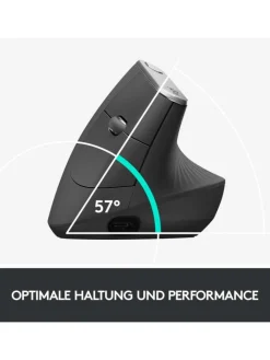 Logitech Tablets, Konsolen & Elektronisches Spielzeug<MX Vertical Maus für ergonomische Handhaltung und präzise in Schwarz