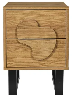 Rétro Chic Tische<Nachttisch ''Calypso'' in Hellbraun - (B)40 x (H)55 x (T)35 cm