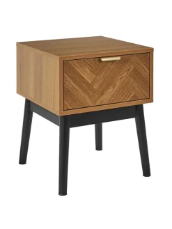 Rétro Chic Tische<Nachttisch ''Felix'' in Hellbraun - (B)40 x (H)50 x (T)40 cm