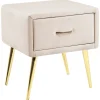 Beliani Tische<Nachttisch FLAYAT in Beige/Gold/Roségold - (W) 46 x (H) 49 x (L) 38 cm