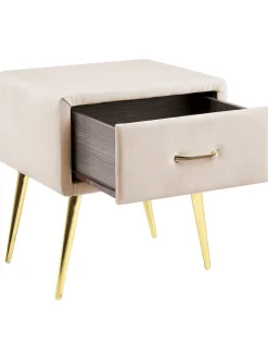 Beliani Tische<Nachttisch FLAYAT in Beige/Gold/Roségold - (W) 46 x (H) 49 x (L) 38 cm