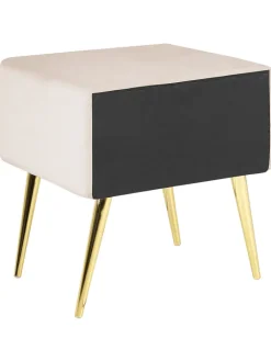 Beliani Tische<Nachttisch FLAYAT in Beige/Gold/Roségold - (W) 46 x (H) 49 x (L) 38 cm