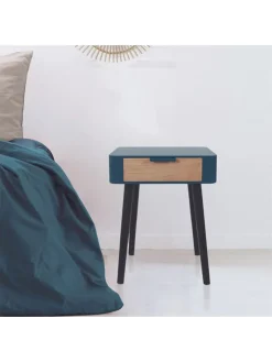 THE HOME DECO FACTORY Tische<Nachttisch in Blau - (B)35 x (H)48 x (T)35 cm