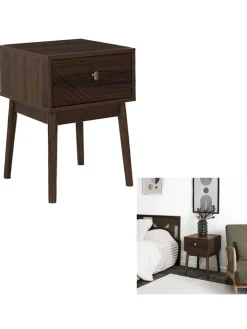 THE HOME DECO FACTORY Tische<Nachttisch "Tiffany" in Braun - (B)40 x (H)55 x (T)40 cm