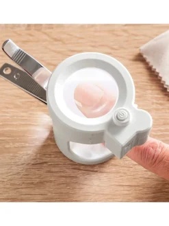 InnovaGoods Pflege & Gesundheit<Nagelknipser in Grau/ Weiß - (H)10,5 x Ø 8,2 cm