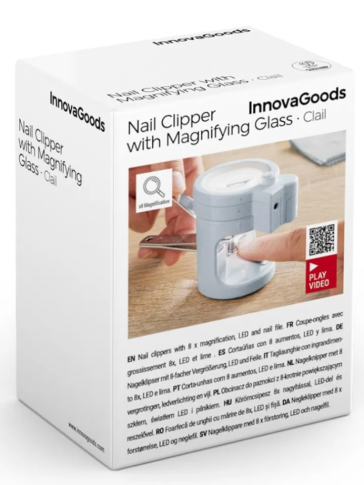 InnovaGoods Pflege & Gesundheit<Nagelknipser in Grau/ Weiß - (H)10,5 x Ø 8,2 cm