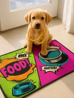 Paws&Whiskers Katzen<Napfunterlage in Bunt - (L)40 x (B)70 cm