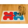 Paws&Whiskers Katzen<Napfunterlage in Rot/ Blau - (L)40 x (B)70 cm