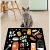 Paws&Whiskers Katzen<Napfunterlage in Schwarz/ Bunt - (L)40 x (B)60 cm