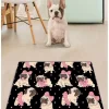Paws&Whiskers Katzen<Napfunterlage in Schwarz/ Rosa/ Beige - (L)40 x (B)60 cm
