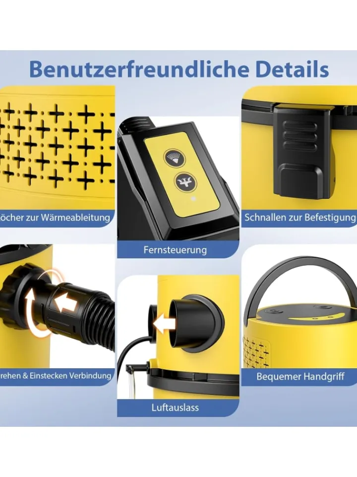COSTWAY Staubsauger<Nass- & Trockensauger 1200W HEPA-Filter in Gelb