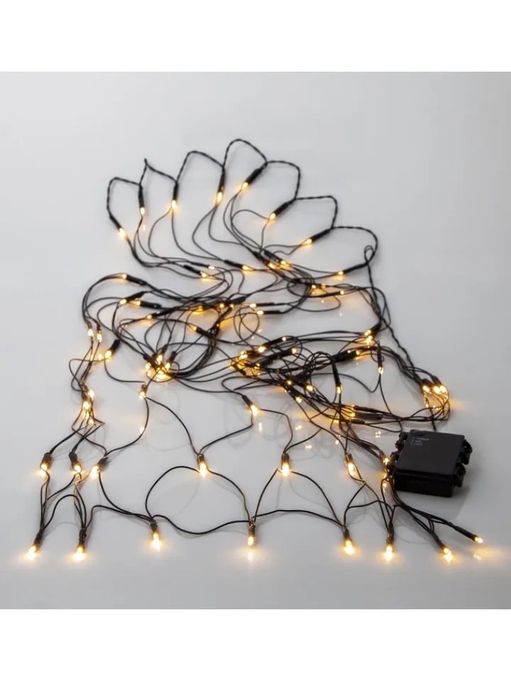 STAR Trading Lichterketten & Dekobeleuchtung<Netz LED-Lichterkette ,Akku, Batterie, warmweiß, outdoor, 80 LEDs, 15