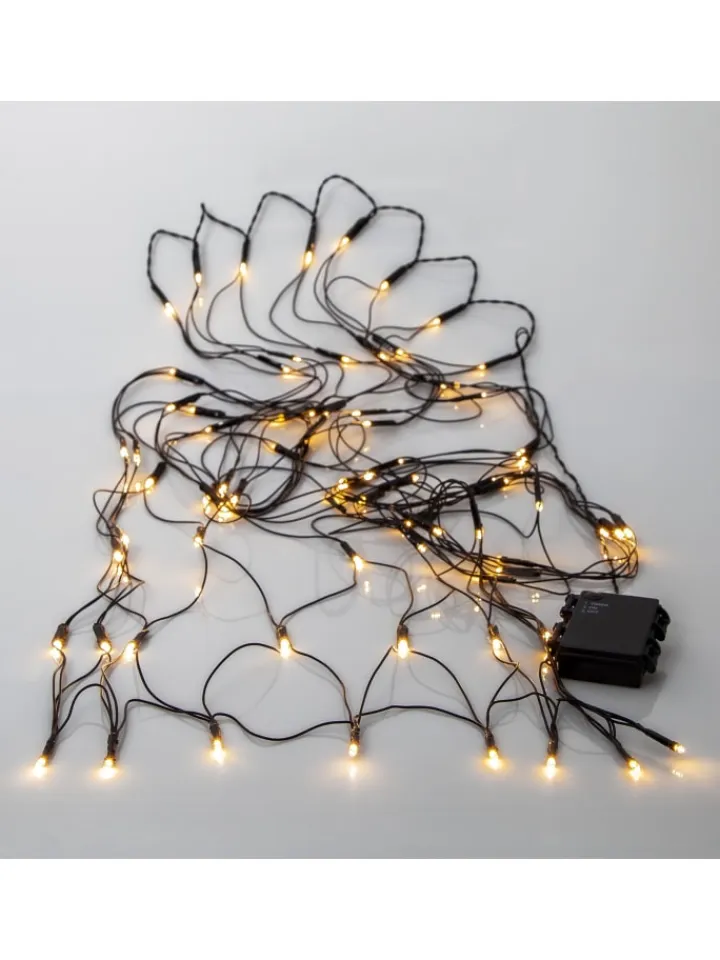 STAR Trading Lichterketten & Dekobeleuchtung<Netz LED-Lichterkette ,Akku, Batterie, warmweiß, outdoor, 80 LEDs, 15