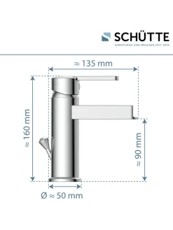 Franz Joseph Schütte Badarmaturen<NIAGARA Waschtischarmatur, Chrom, mit Schwallauslauf