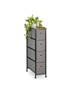 relaxdays Regale & Schränke<Nischenregal in Braun/ Grau - (B)20 x (H)76 x (T)48 cm