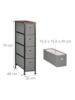 relaxdays Regale & Schränke<Nischenregal in Braun/ Grau - (B)20 x (H)76 x (T)48 cm