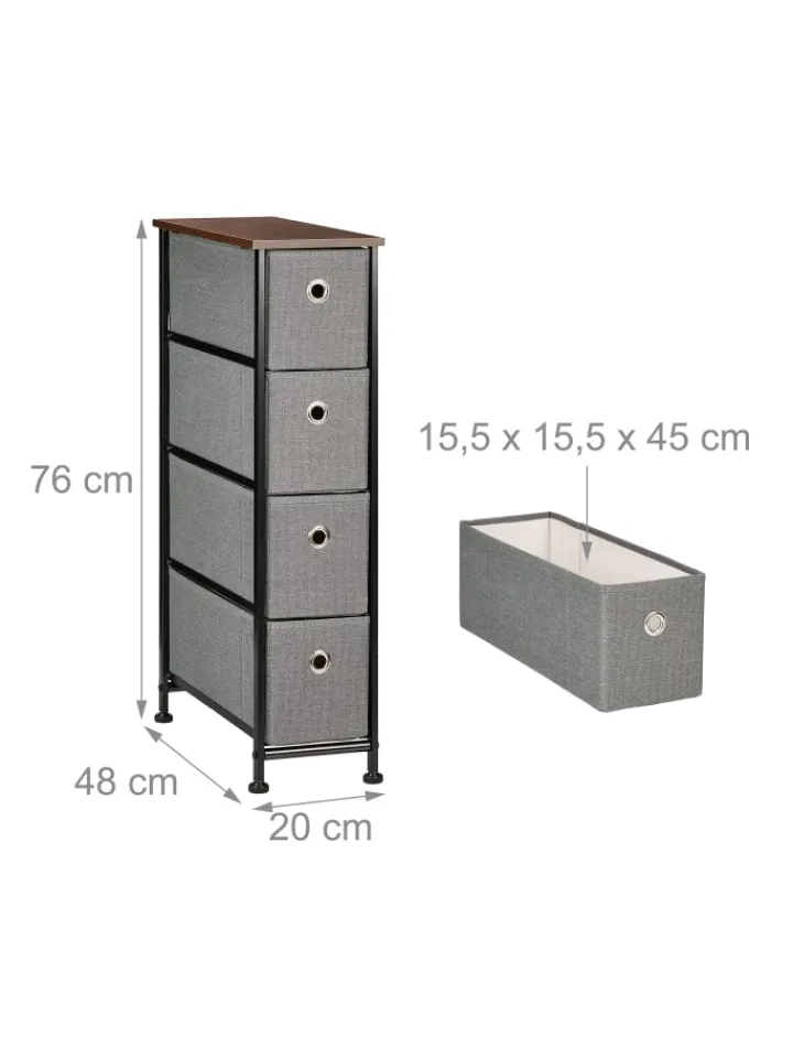 relaxdays Regale & Schränke<Nischenregal in Braun/ Grau - (B)20 x (H)76 x (T)48 cm