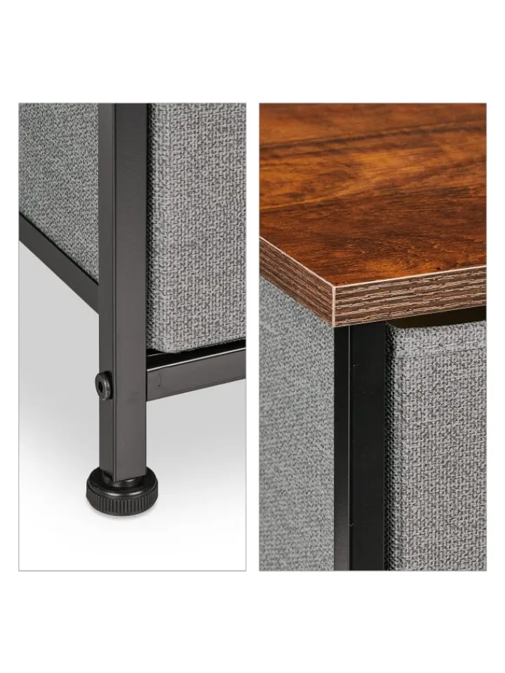 relaxdays Regale & Schränke<Nischenregal in Braun/ Grau - (B)20 x (H)76 x (T)48 cm