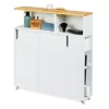 relaxdays Regale & Schränke<Nischenschrank in Weiß/ Natur - (B)17 x (H)79 x (T)75 cm