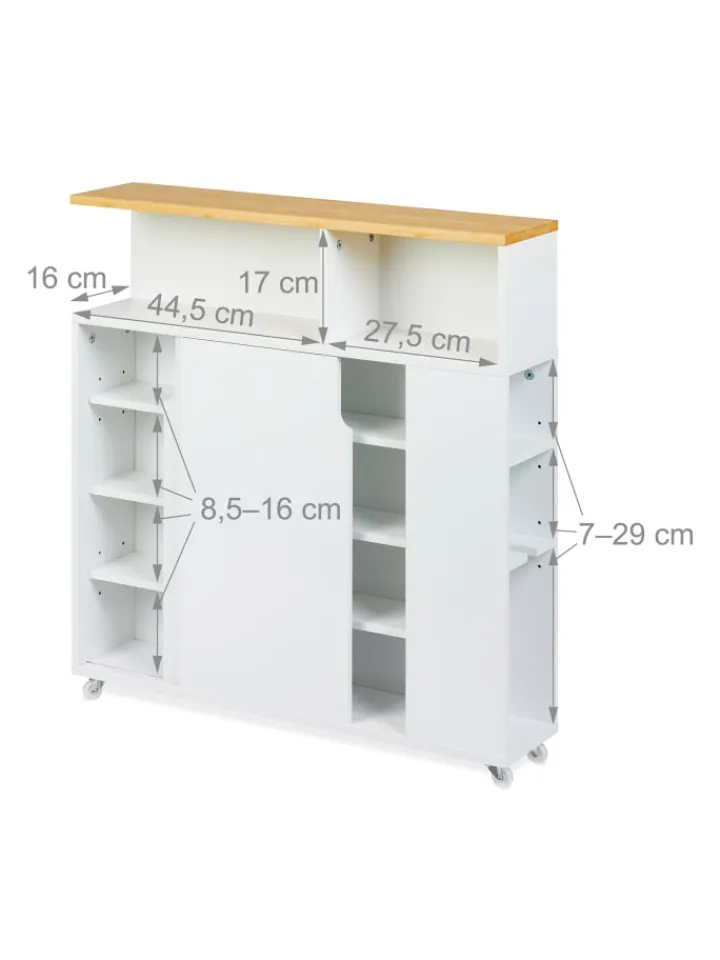 relaxdays Regale & Schränke<Nischenschrank in Weiß/ Natur - (B)17 x (H)79 x (T)75 cm