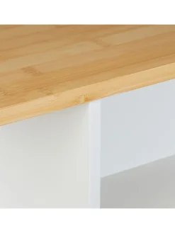 relaxdays Regale & Schränke<Nischenschrank in Weiß/ Natur - (B)17 x (H)79 x (T)75 cm