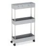 relaxdays Regale & Schränke<Nischenwagen in Grau - (B)15,5 x (H)70 x (T)40,5 cm