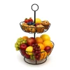relaxdays Aufbewahren & Servieren<Obstkorb Etagere in Schwarz - 2 Etagen