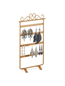relaxdays Schmuckkästen<Ohrringhalter in Bronze - (B)16,5 x (H)30,5 x (T)6,5 cm