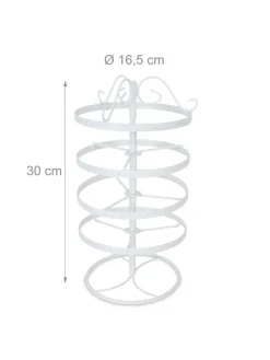 relaxdays Schmuckkästen<Ohrringhalter in Weiß - (H)30 x Ø16,5 cm