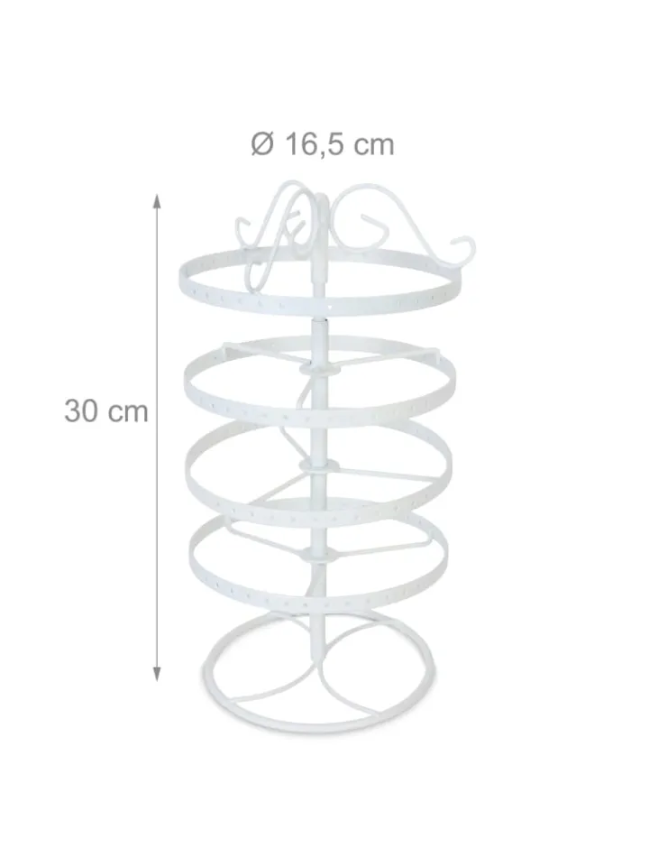 relaxdays Schmuckkästen<Ohrringhalter in Weiß - (H)30 x Ø16,5 cm