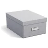 BigsoBox Kisten & Körbe<Ordnungsbox in Hellgrau - (B)22,5 x (H)13,5 x (T)31,5 cm