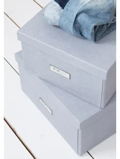 BigsoBox Kisten & Körbe<Ordnungsbox in Hellgrau - (B)22,5 x (H)13,5 x (T)31,5 cm