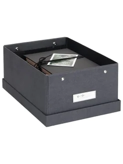 BigsoBox Kisten & Körbe<Ordnungsbox in Schwarz - (B)22,5 x (H)13,5 x (T)31,5 cm