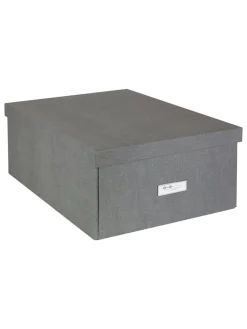 BigsoBox Kisten & Körbe<Ordnungsbox "Katrin" in Grau - (B)34,5 x (H)18,5 x (T)45 cm